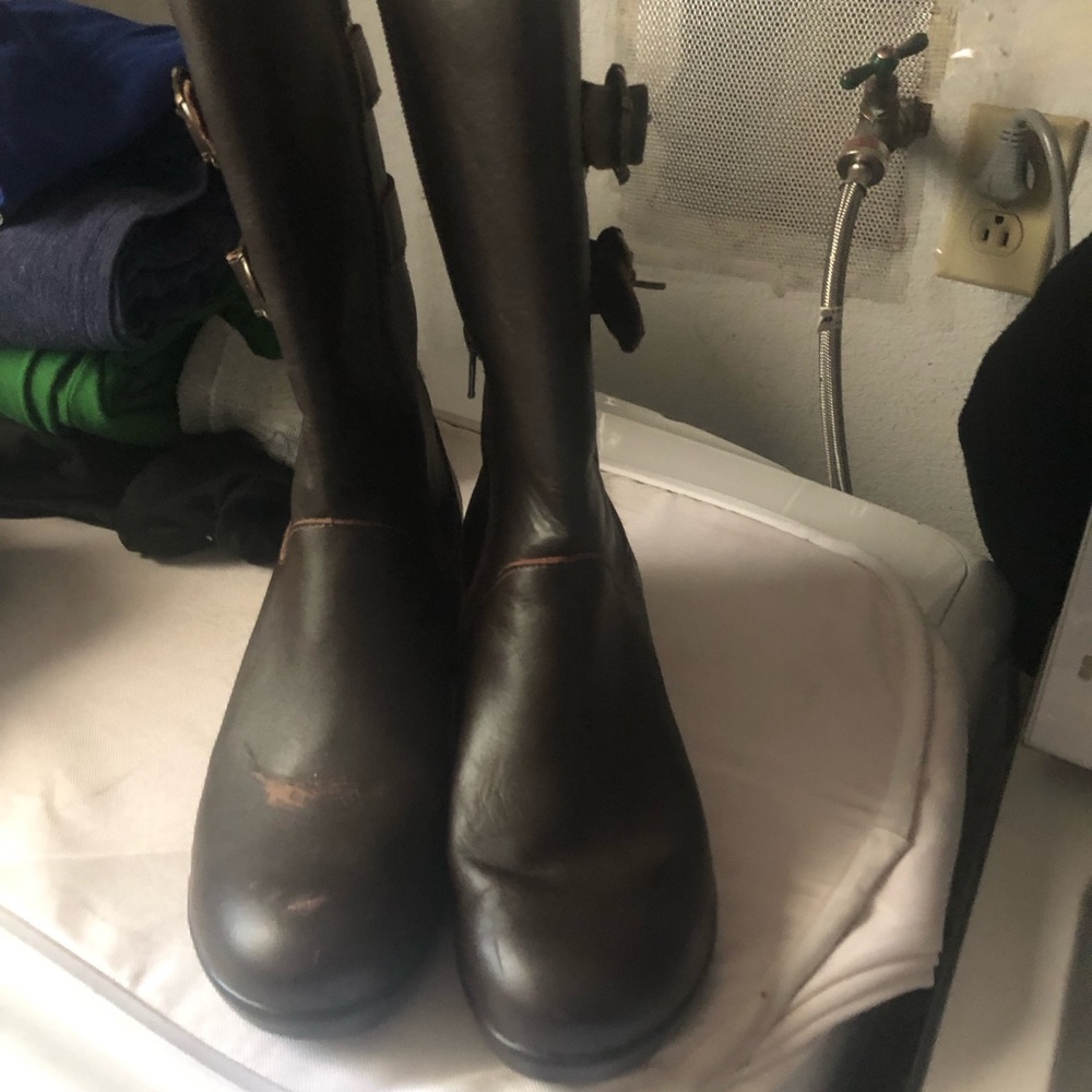 Tall Brown Leather Riding Boots - $80 or $65 w/offer